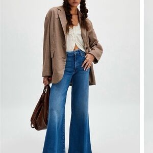 MOTHER Blue Flare Wide Leg Jeans